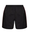 Balenciaga Rainbow Logo Elastic Waist Mesh Swim Shorts In Black