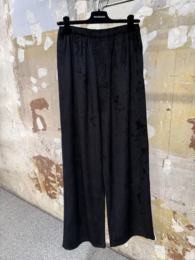 Balenciaga Elastic Waist Casual Pants In Black