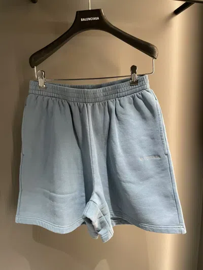 Balenciaga Elastic Waist Shorts In Gray