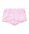 Balenciaga Silk Jacquard Running Shorts In Pink