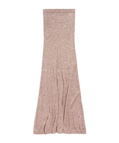 Balenciaga Elastic Waist Skirt In Nude