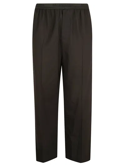 Balenciaga Elastic Waist Straight Leg Plain Trousers In Black