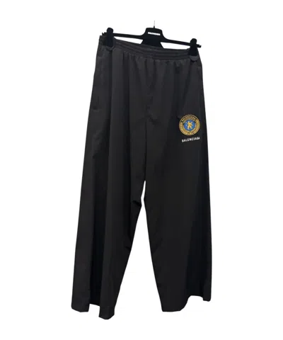 BALENCIAGA LOGO-EMBROIDERED ELASTIC-WAISTBAND TROUSERS