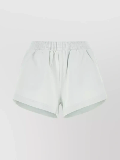 Balenciaga Elastic Waistband Cotton Flared Shorts In Grey