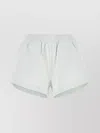 Balenciaga Elastic Waistband Cotton Flared Shorts In Grey