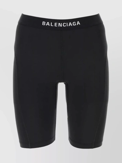 Balenciaga Logo裤腰短裤 In Nero