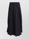 Balenciaga Elastic Waistband Midi Length Pleated Skirts In Black