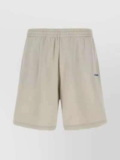BALENCIAGA ELASTIC WAISTBAND RAW HEM SIDE POCKETS SHORTS