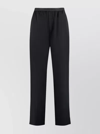 Balenciaga Elastic Waistband Trousers With Back And Side Pockets In Black