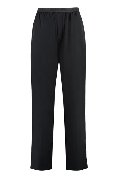 Balenciaga Ironed Pleats Twill Wide-leg Pant In Black