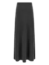 Balenciaga Long Wool Skirt Featuring Elastic Waistband In Black