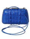 BALENCIAGA ELECTRIC BLUE CROCODILE SKIN CLUTCH