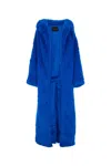Balenciaga Maxi Faux Fur Coat In In Royalblue