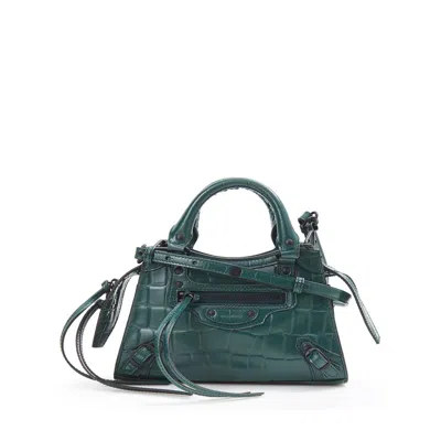 Balenciaga Elegant Emerald Leather Handbag In Green