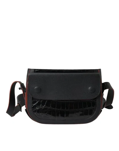 Balenciaga Elegant Exotic Leather Camera Bag In Black