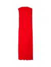 Balenciaga Silk-wool Draped Cape Midi Dress In Red