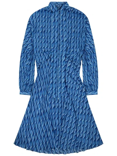 Balenciaga Elegant Mini Dress For Women In Blue