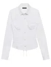 Balenciaga Long-sleeved Corseted Shirt In White