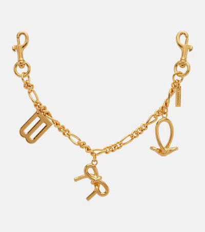 Balenciaga Embellished Bag Charm In Gold
