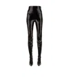Balenciaga Embellished High Waist Leggings In Black