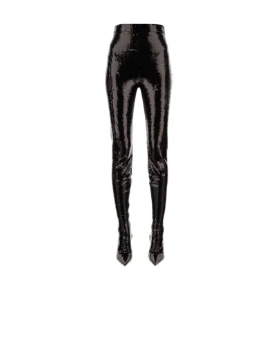 Balenciaga Embellished High Waist Leggings In Black