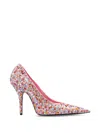 Balenciaga Knife Embellished Pointed Toe Pump In Pink