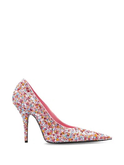 BALENCIAGA GEM-EMBELLISHED POINTED-TOE PUMPS