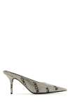Balenciaga Embellished Suede Square Knife Mules In Metallic