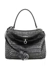 Balenciaga Embossed Croc Rodeo Tote Bag In Gray