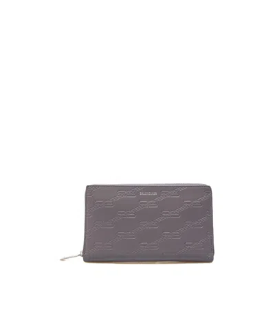 BALENCIAGA BALENCIAGA LOGO PRINTED ZIP-AROUND CONTINENTAL WALLET