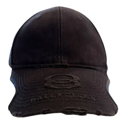 Pre-owned Balenciaga Embossed Unity Cap Black