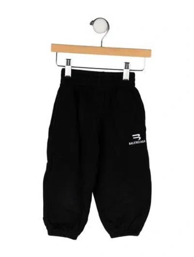 Pre-owned Balenciaga Babies' Embroidered Accent Sweatpants In Black