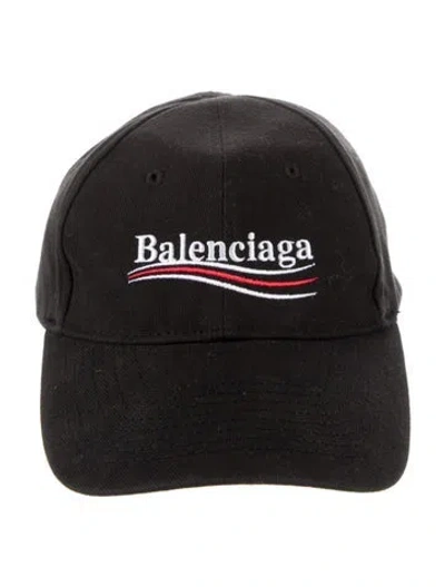 Pre-owned Balenciaga Embroidered Adjustable Hat In Black