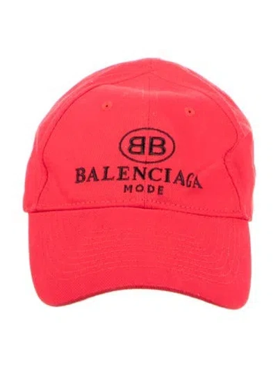 Pre-owned Balenciaga Embroidered Baseball Cap In Red