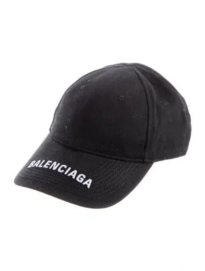 Pre-owned Balenciaga Embroidered Baseball Cap In Black