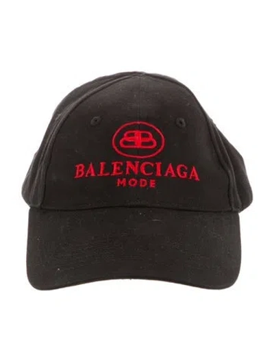Pre-owned Balenciaga Embroidered Baseball Cap In Black