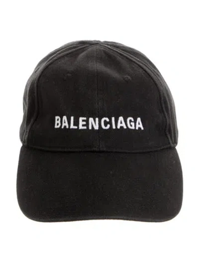 Pre-owned Balenciaga Embroidered  Baseball Cap In Black