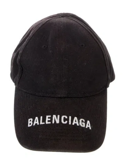 Pre-owned Balenciaga Embroidered Baseball Cap In Black