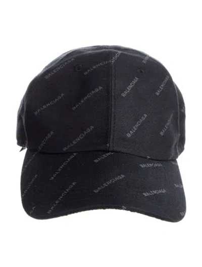 Pre-owned Balenciaga Embroidered Baseball Cap In Black