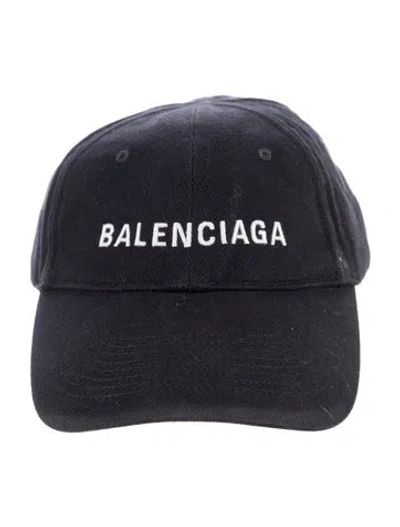 Pre-owned Balenciaga Embroidered Baseball Cap In Black