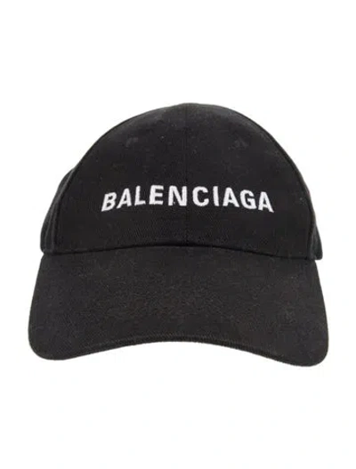 Pre-owned Balenciaga Embroidered Baseball Cap In Black/white