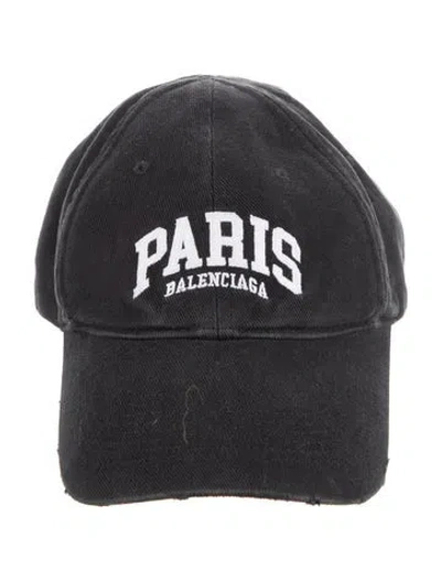 Pre-owned Balenciaga Embroidered Baseball Cap In Black/white