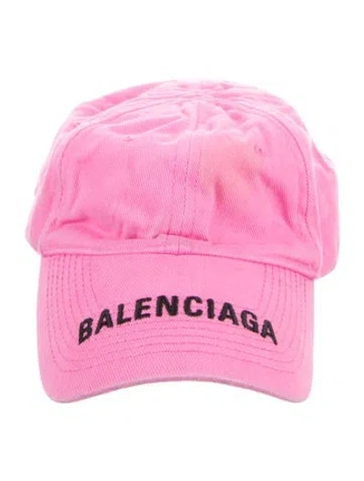 Pre-owned Balenciaga Embroidered Baseball Cap In Pink