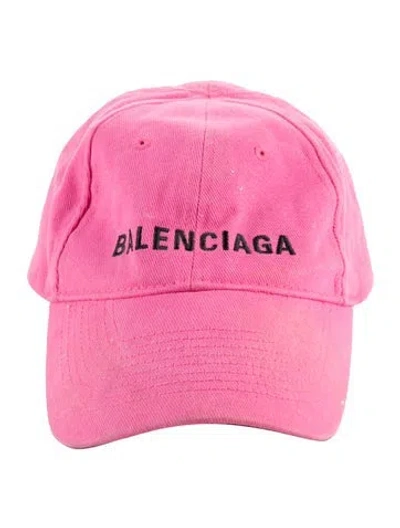 Pre-owned Balenciaga Embroidered Baseball Cap In Pink