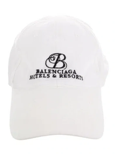 Pre-owned Balenciaga Embroidered Baseball Cap In White