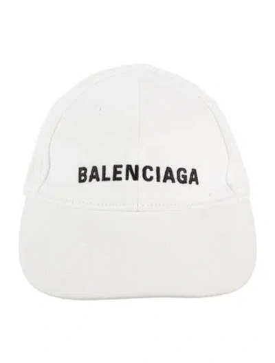 Pre-owned Balenciaga Embroidered Baseball Cap In White