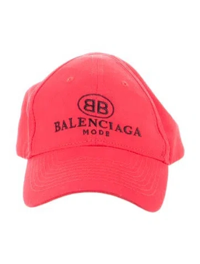 Pre-owned Balenciaga Embroidered Baseball Hat In Red