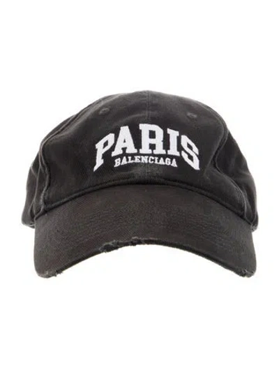 Pre-owned Balenciaga Embroidered Baseball Hat In Black