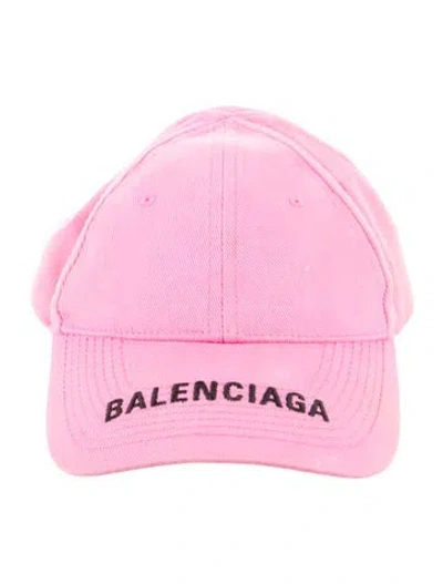 Pre-owned Balenciaga Embroidered Cap In Pink