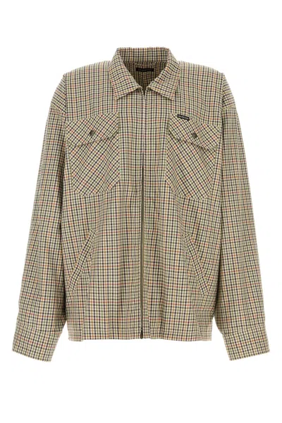 Balenciaga Embroidered Cotton Jacket In Brown
